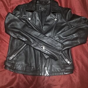 Guess Women's Sleek Black Leather Jacket